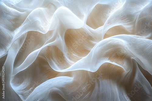 Abstract Flowing White Fabric