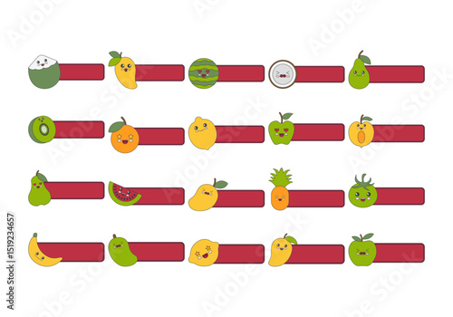 Cute Fruit Name Tag Element