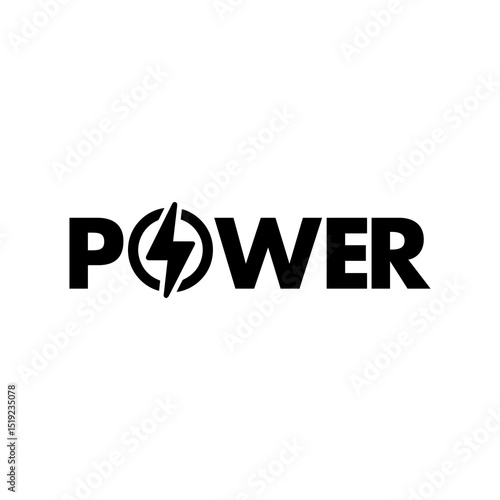 Bold Energy Typography with Lightning Bolt Symbol — POWER Concept Design