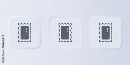 Grey Big full length mirror for bedroom, shops, backstage icon isolated on grey background. Set icons in square buttons. Vector