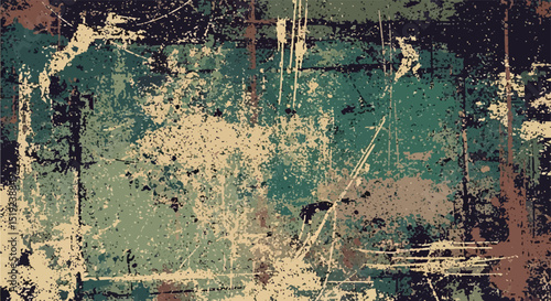 Toxic Decay Vector Texture Black & Green Grunge Wall Background with Peeling Paint & Mold Stains – Urban Distressed Surface for Posters, Branding & Album Covers