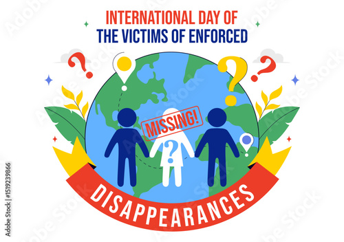 International Day of the Victims of Enforced Disappearances Vector Illustration on August 30 Featuring a Missing Person or Lost People in a Background