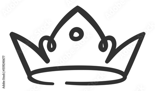 Simple, hand drawn crown symbolizing royalty, leadership, achievement, and power, suitable for various design projects related to monarchy, business, or personal branding