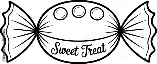 Delicious sweet treat candy wrapper design illustration