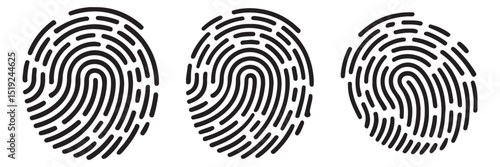 Set fingerprint scanning icon sign – stock Fingerprint scanning icon sign