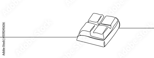 Continuous line chocolate bar Line Art Vector Transparent Background Edit Stroke.