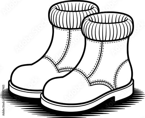 Stylish winter boots pair cozy knit cuffs warm footwear