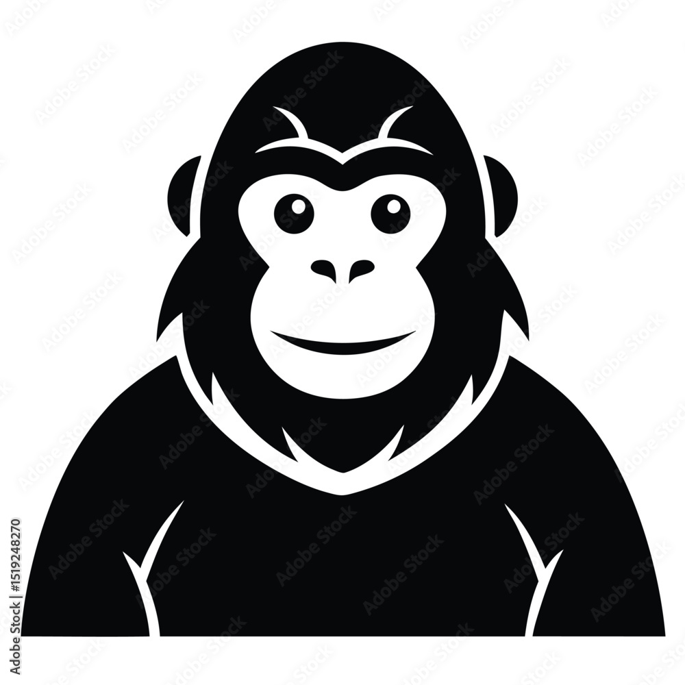 Fototapeta premium Simple Orangutan Vector Icon