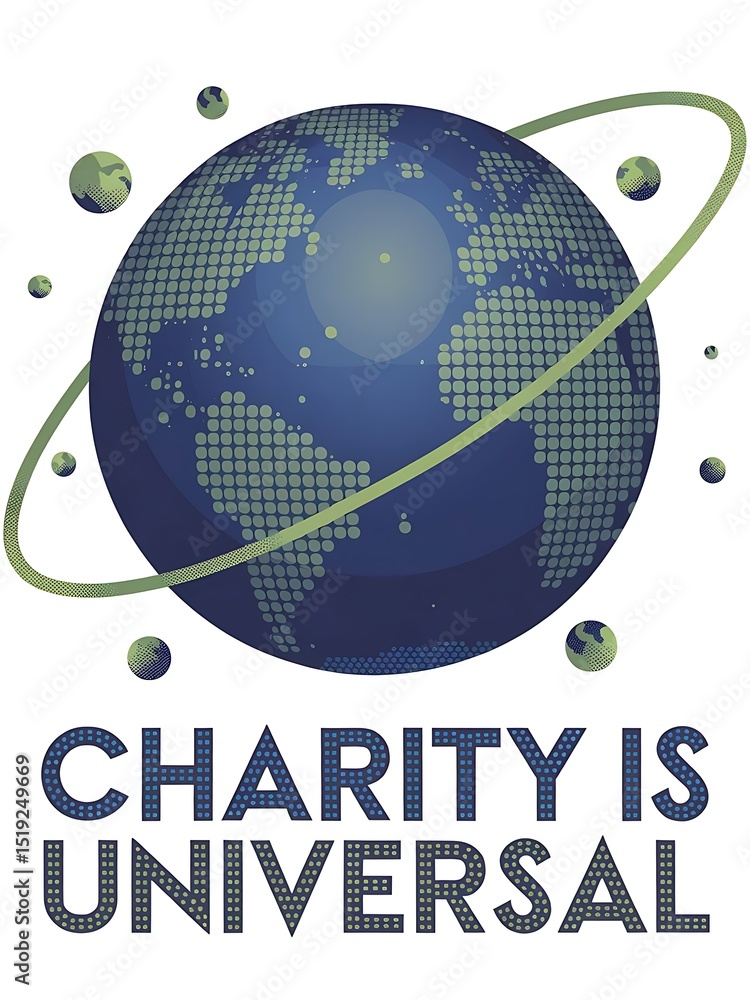 Obraz premium International Day of Charity Global & Abstract Style Charity is Universal to imply unity