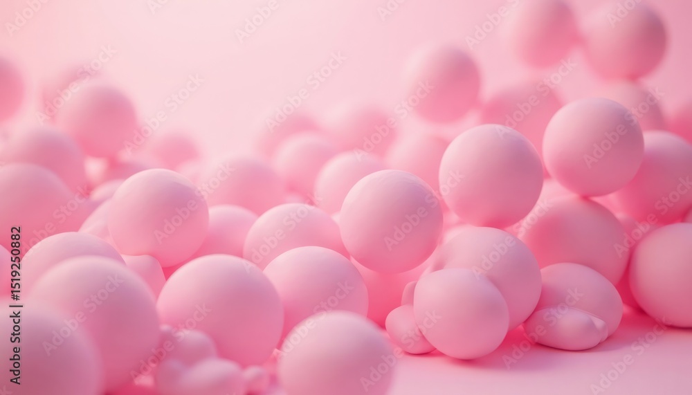 Pastel pink spheres and soft balls floating in a dreamy and abstract composition Pastel pink spheres and soft balls floating in a dreamy and abstract composition
