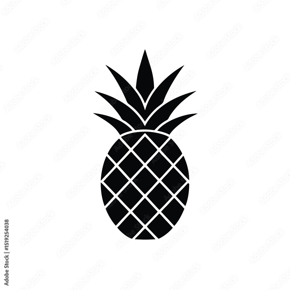 Obraz premium Pineapple Tropical Vector Silhouette