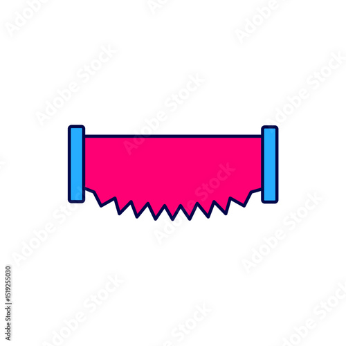 Filled outline Two-handed saw icon isolated on white background. Vector