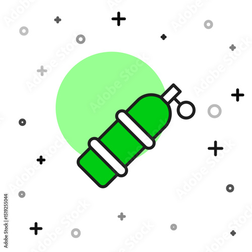 Filled outline Aqualung icon isolated on white background. Oxygen tank for diver. Diving equipment. Extreme sport. Diving underwater equipment. Vector