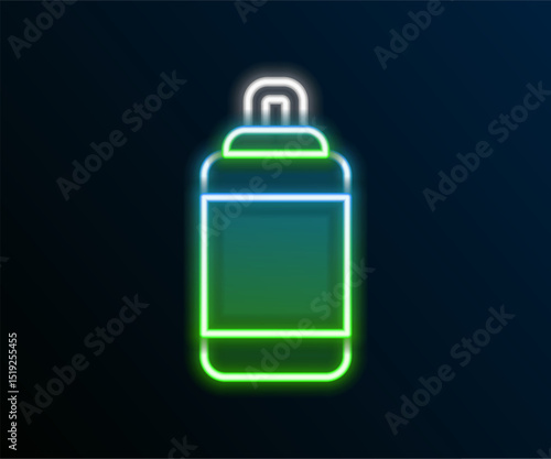Glowing neon line Punching bag icon isolated on black background. Colorful outline concept. Vector