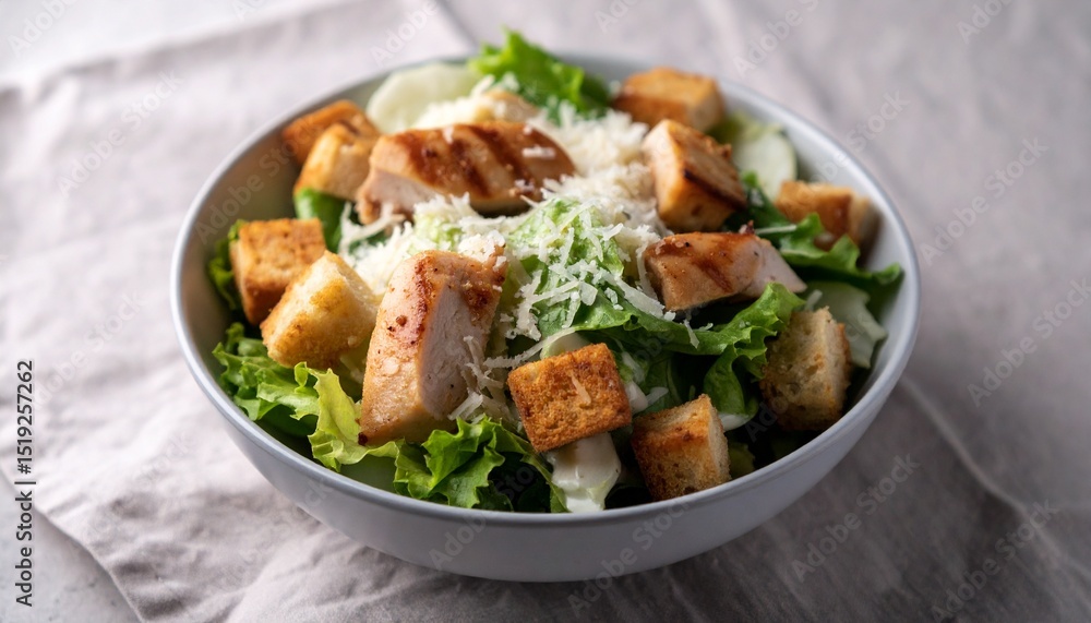 Delicious Chicken Caesar Salad with Croutons and Parmesan Delicious Chicken Caesar Salad with Croutons and Parmesan