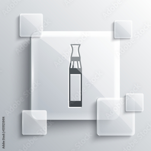 Grey Electronic cigarette icon isolated on grey background. Vape smoking tool. Vaporizer Device. Square glass panels. Vector
