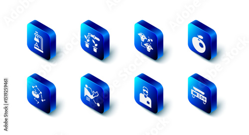 Set Pipette and plant, Cloning, Genetically modified apple, Electronic scales, Laboratory assistant, Prosthesis hand, food and Test tube flask fire icon. Vector