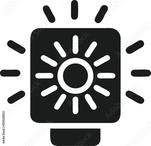 Red sos button icon with radial glow for emergency situations vector design