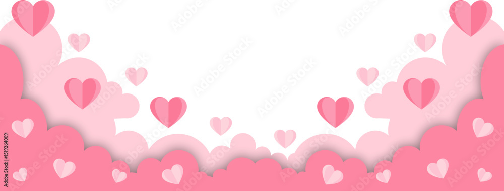 Cloud With Hearts Corner Border Cloud With Hearts Corner Border
