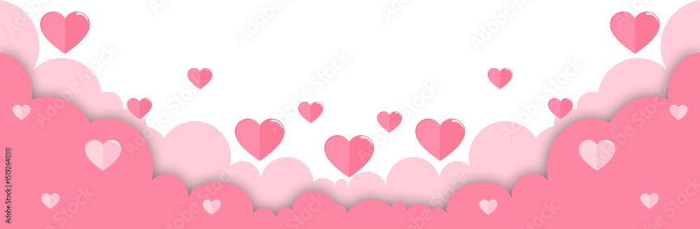 Cloud With Hearts Corner Border Cloud With Hearts Corner Border