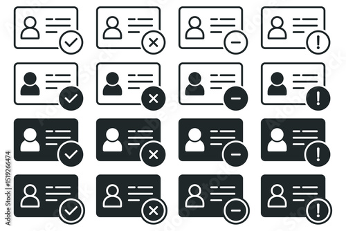 Identity card verification icon. Vector illustration