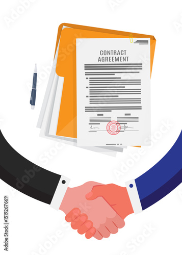 Businessman shaking hands on contract agreement stock illustration