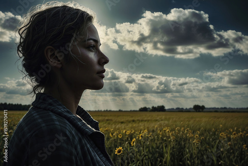 Depression in the Sunlight, Hyper-Realistic Concept of Inner Darkness Amid Joyful Surroundings, Generative AI