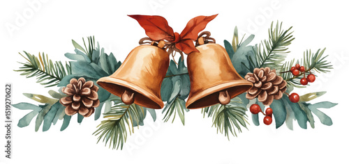 christmas bell on white background