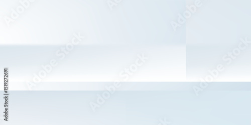 White wall in white room background with dark and light on showcase wall and floor texture abstract illustration interior  blurred background simple art nice modern.