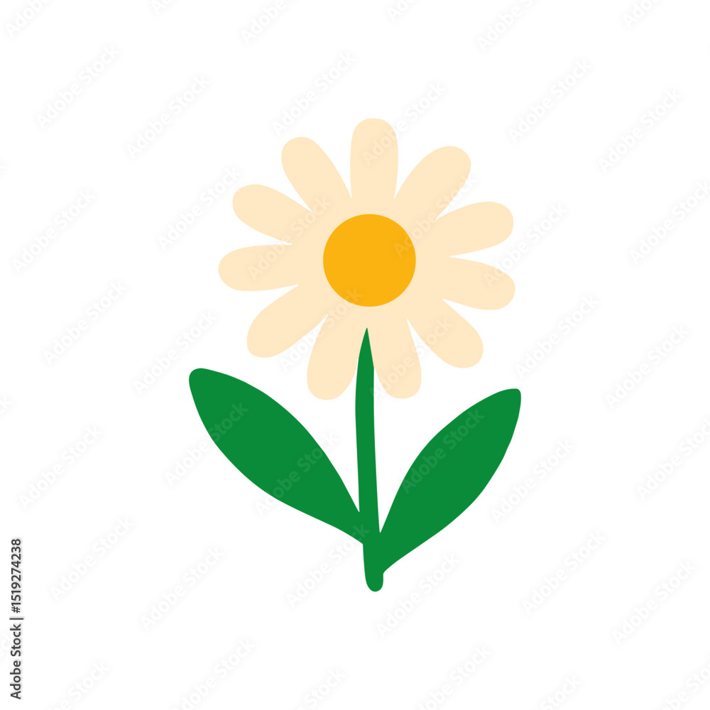 Cheerful cream daisy blossom illustration design element Cheerful cream daisy blossom illustration design element