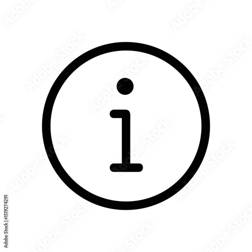 Circled informational symbol minimalistic  illustration design element