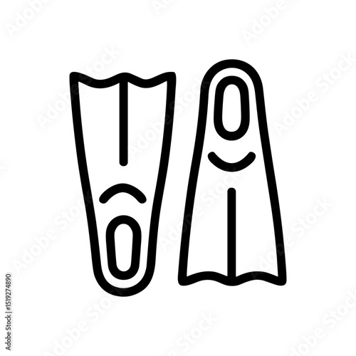 Diving fins ready for underwater adventures illustration design element