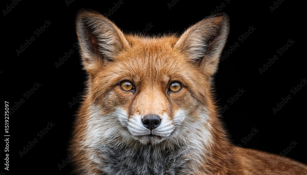 Fototapeta premium Enchanting Closeup of a Red Fox Basking in Winter Twilights Glow amidst the Majestic Whispers of a Forest Scene, Cloaked in Shimmering Winter Light.