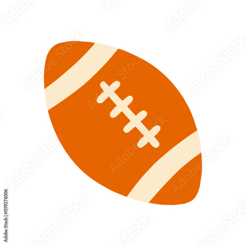 Orange football with laces and stripes illustration design element