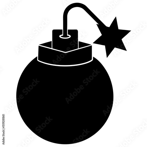bomb with burning fuse