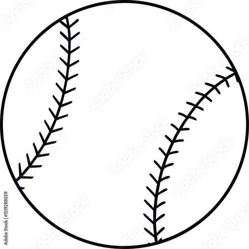 baseball icon line art vector illustration on transparent background