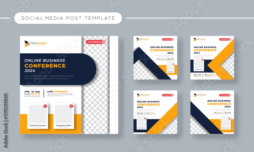 Professional Webinar Banner and Invitation Template – Vector Social Media Post for Annual Business Conference and Online Corporate Event
