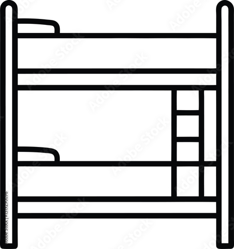 bunk bed icon line art vector illustration on transparent background