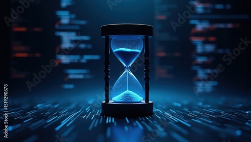 Hourglass with technologies backgrounds
