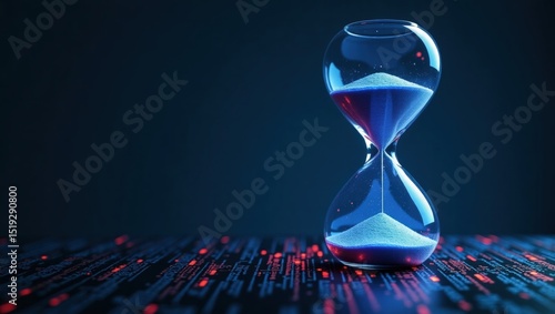 Hourglass with technologies backgrounds