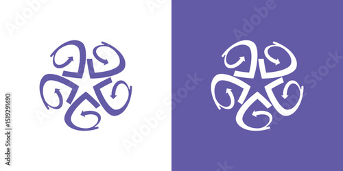 Letter G Star with Arrow Logo Design