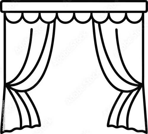 curtains icon line art vector illustration on transparent background