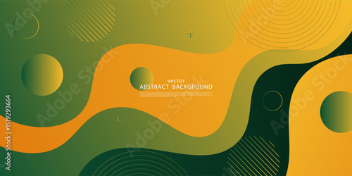 Simple green and orange geometric business banner design. Creative banner design with wave shape in background for template. Vector eps10