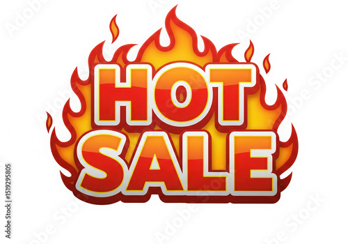 Burning Hot Sale Promotion: Fiery Red and Orange Text Banner Design with Dynamic Flame Accents for Retail and Ecommerce Discounts, Special Offers, and Limited Time Price Reductions