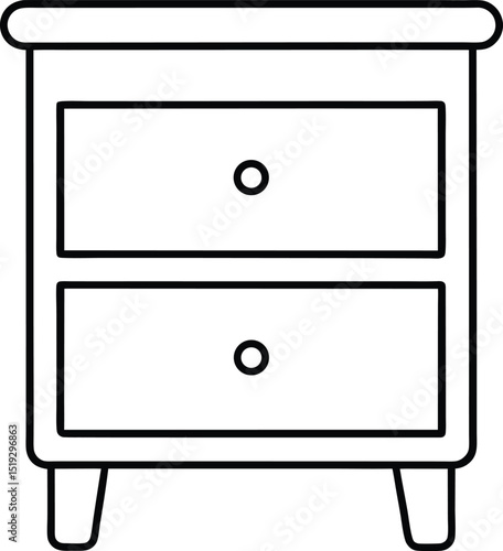 nightstand icon line art vector illustration on transparent background