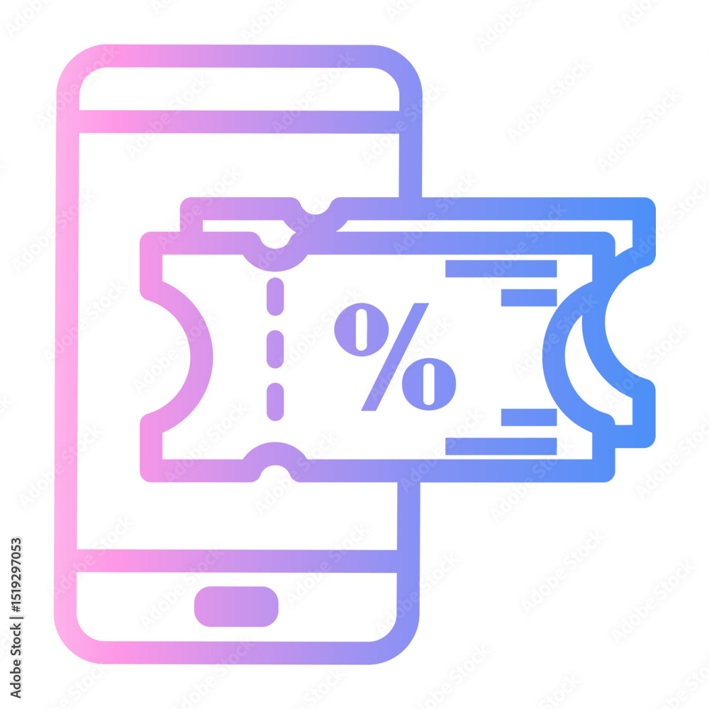 voucher Line Gradient Icon voucher Line Gradient Icon