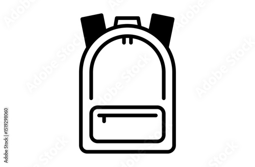 リュックサックのアイコンベクターイラスト シンプル 線画