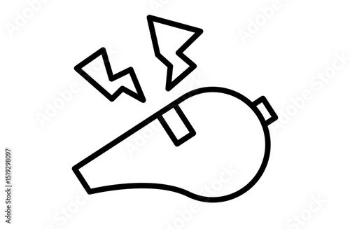 笛・ホイッスルのアイコンベクターイラスト シンプル 線画