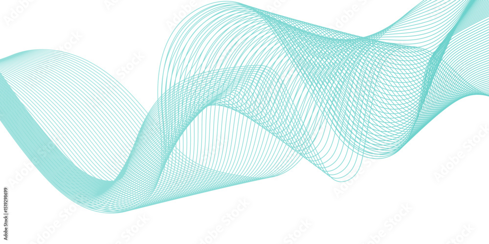 Fototapeta premium Abstract wave blend stripes lines white background. Vector curve line pattern mesh. Technology lines flow and motion energy blend. 