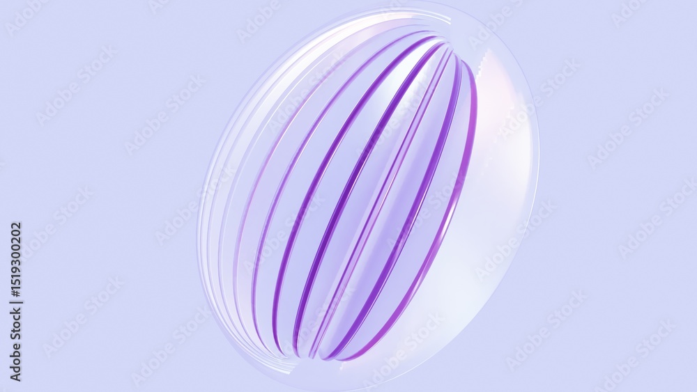 Obraz premium 3D render of abstract shape in soft violet tones. Smooth twisted structure captured in clean minimal style, ideal for headers, backgrounds, or modern visual design.